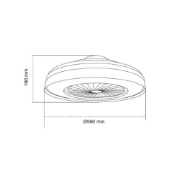 Ventilador de techo Yoli plata LED 40w 3CCT acabado plata estilo moderno motor DC 50cm Ø