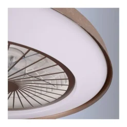 Ventilador de techo Yoli marrón LED 40w 3CCT acabado marrón estilo moderno motor DC 50cm Ø