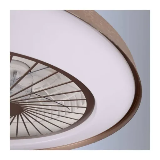 Ventilador de techo Yoli marrón LED 40w 3CCT acabado marrón estilo moderno motor DC 50cm Ø