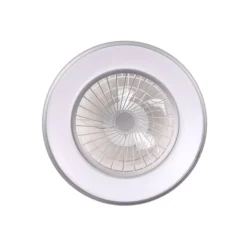 Ventilador de techo Yoli plata LED 40w 3CCT acabado plata estilo moderno motor DC 50cm Ø