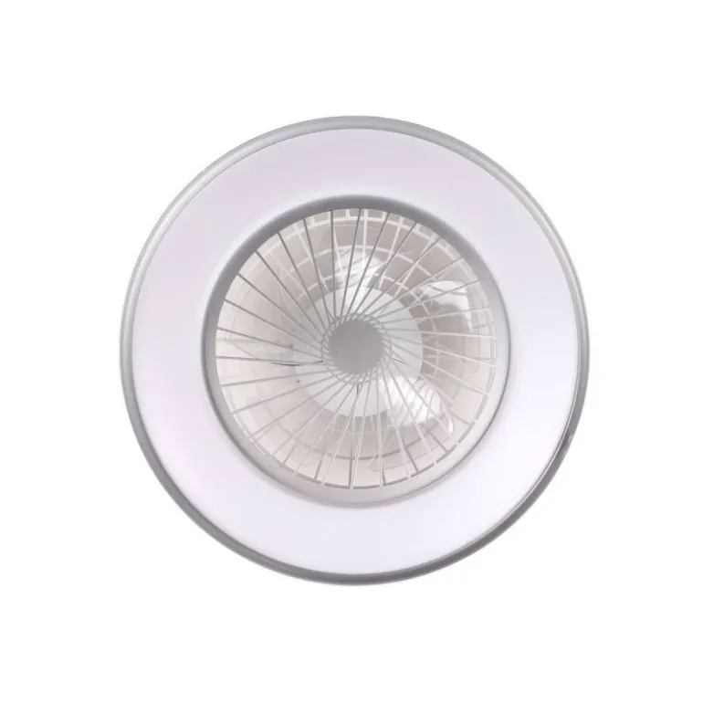 Ventilador de techo Yoli plata LED 40w 3CCT acabado plata estilo moderno motor DC 50cm Ø