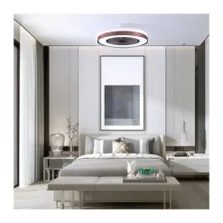 Ventilador de techo Yoli marrón LED 40w 3CCT acabado marrón estilo moderno motor DC 50cm Ø
