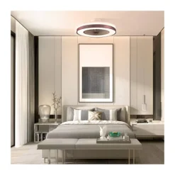 Ventilador de techo Yoli marrón LED 40w 3CCT acabado marrón estilo moderno motor DC 50cm Ø