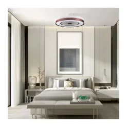 Ventilador de techo Yoli marrón LED 40w 3CCT acabado marrón estilo moderno motor DC 50cm Ø