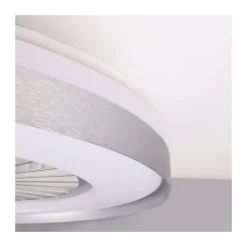 Ventilador de techo Yoli plata LED 40w 3CCT acabado plata estilo moderno motor DC 50cm Ø