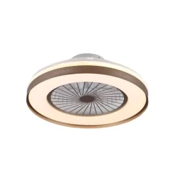 Ventilador de techo Yoli marrón LED 40w 3CCT acabado marrón estilo moderno motor DC 50cm Ø