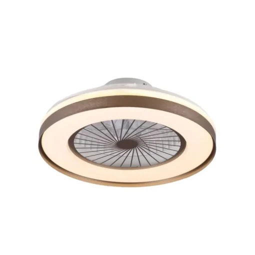 Ventilador de techo Yoli marrón LED 40w 3CCT acabado marrón estilo moderno motor DC 50cm Ø