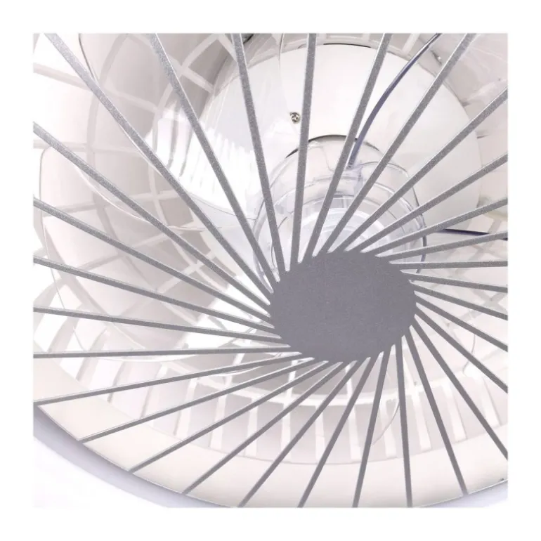 Ventilador de techo Yoli plata LED 40w 3CCT acabado plata estilo moderno motor DC 50cm Ø