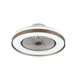Ventilador de techo Yoli marrón LED 40w 3CCT acabado marrón estilo moderno motor DC 50cm Ø