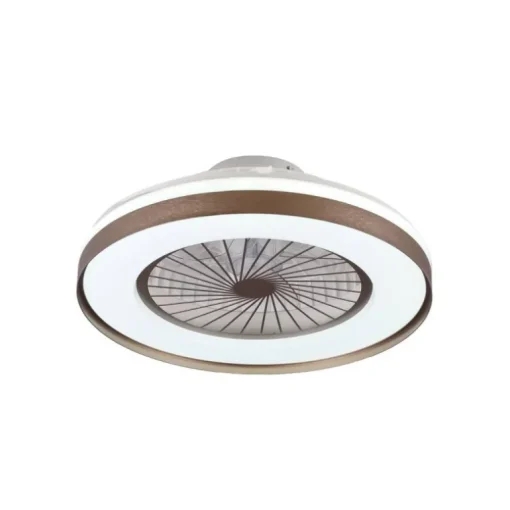 Ventilador de techo Yoli marrón LED 40w 3CCT acabado marrón estilo moderno motor DC 50cm Ø